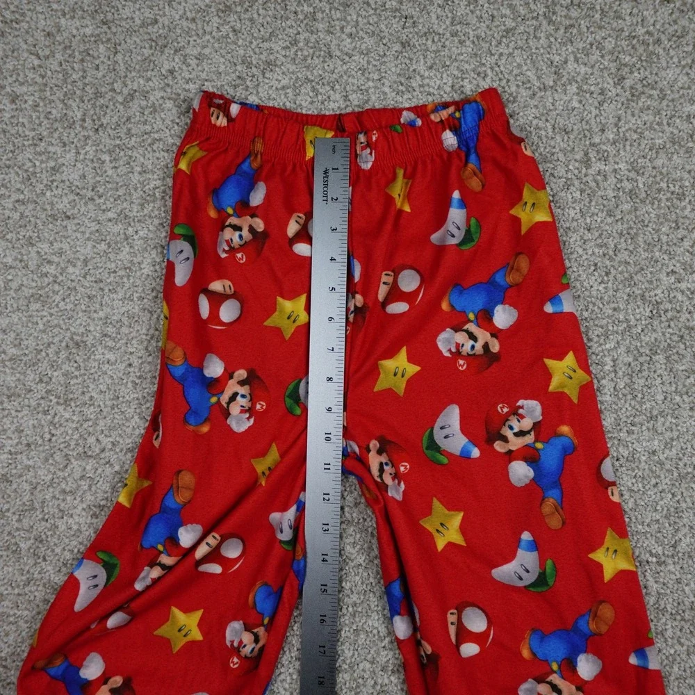 Super Mario Boys Red Fleece Pajama Pants All Over Print Size 10/12 NE262CLB4WM
